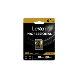 Lexar 1800x UHS-II SDXC 64GB Gold