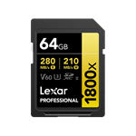 Lexar 1800x UHS-II SDXC 64GB Gold