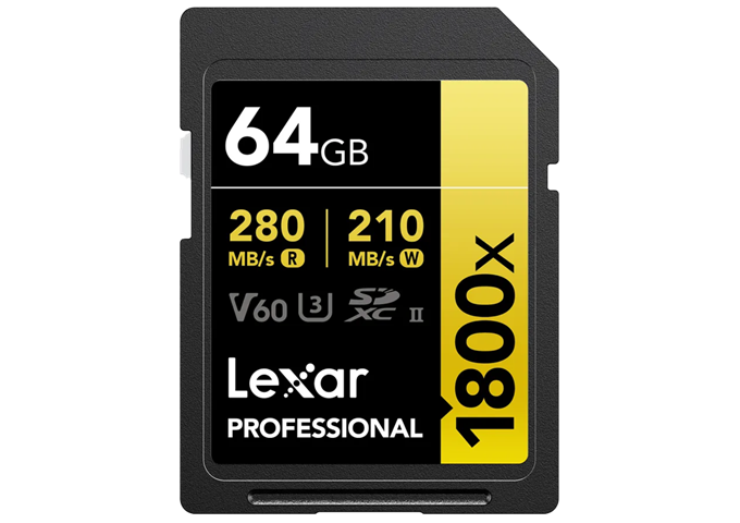 Lexar 1800x UHS-II SDXC 64GB Gold