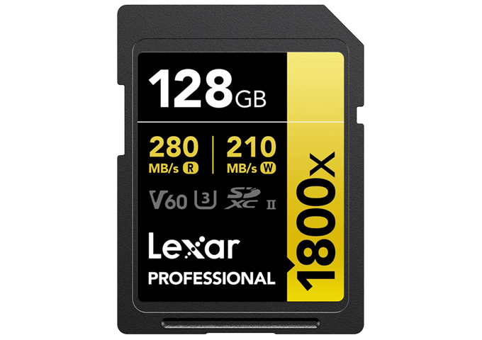 Lexar 1800x UHS-II SDXC 128GB Gold