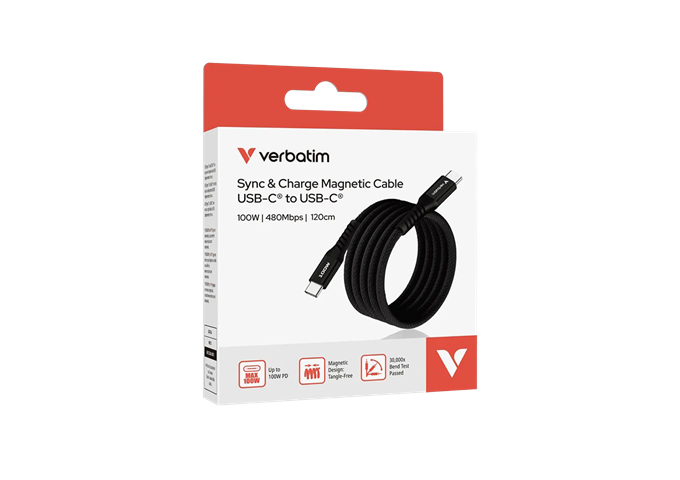Verbatim 100W Magnetic Cable USB-C Black