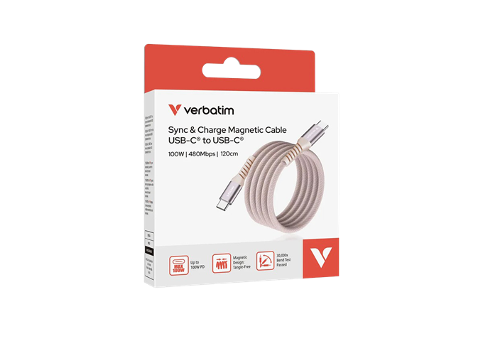 Verbatim 100W Magnetic Cable USB-C Pink