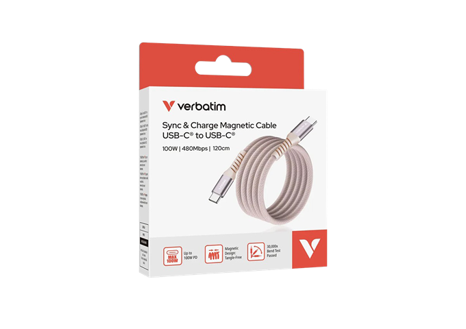 Verbatim 100W Magnetic Cable USB-C Pink