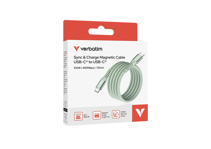 Verbatim 100W Magnetic Cable USB-C Green