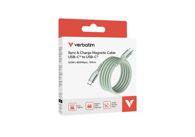 Verbatim 100W Magnetic Cable USB-C Green