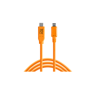 Tethertools TetherPro Datenkabel USB-C auf Micro-B 4.6m Orange Tethertools TetherPro Datenkabel USB-C auf Micro-B 4.6m Orange