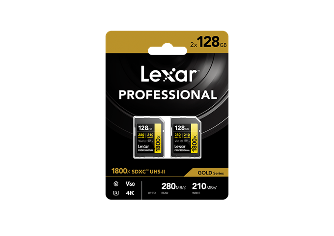 Lexar 1800x UHS-II SDXC 2x128GB Gold Doppelpack