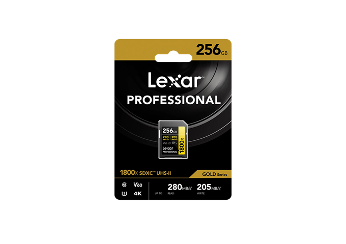 Lexar 1800x UHS-II SDXC 256GB Gold