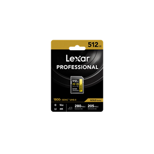 Lexar 1800x UHS-II SDXC 512GB Gold
