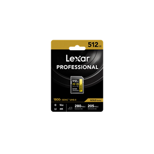 Lexar 1800x UHS-II SDXC 512GB Gold